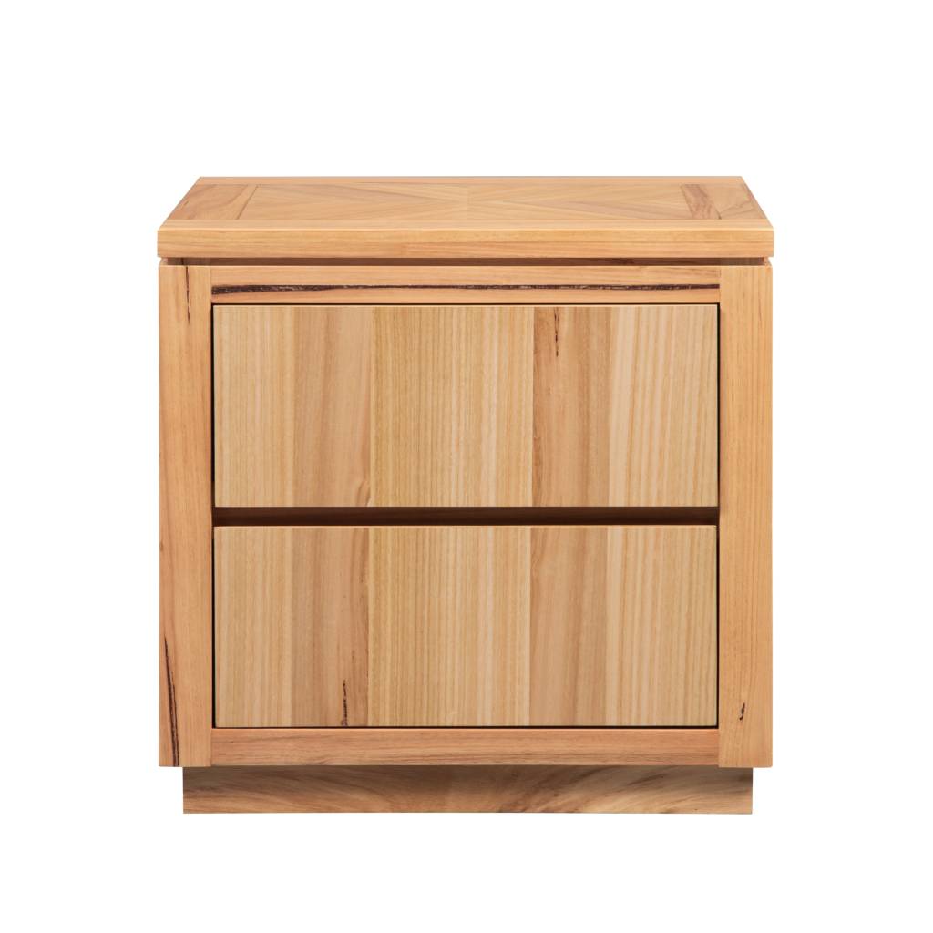 VI Highland Solid Timber 2 Drawer Bedside Table