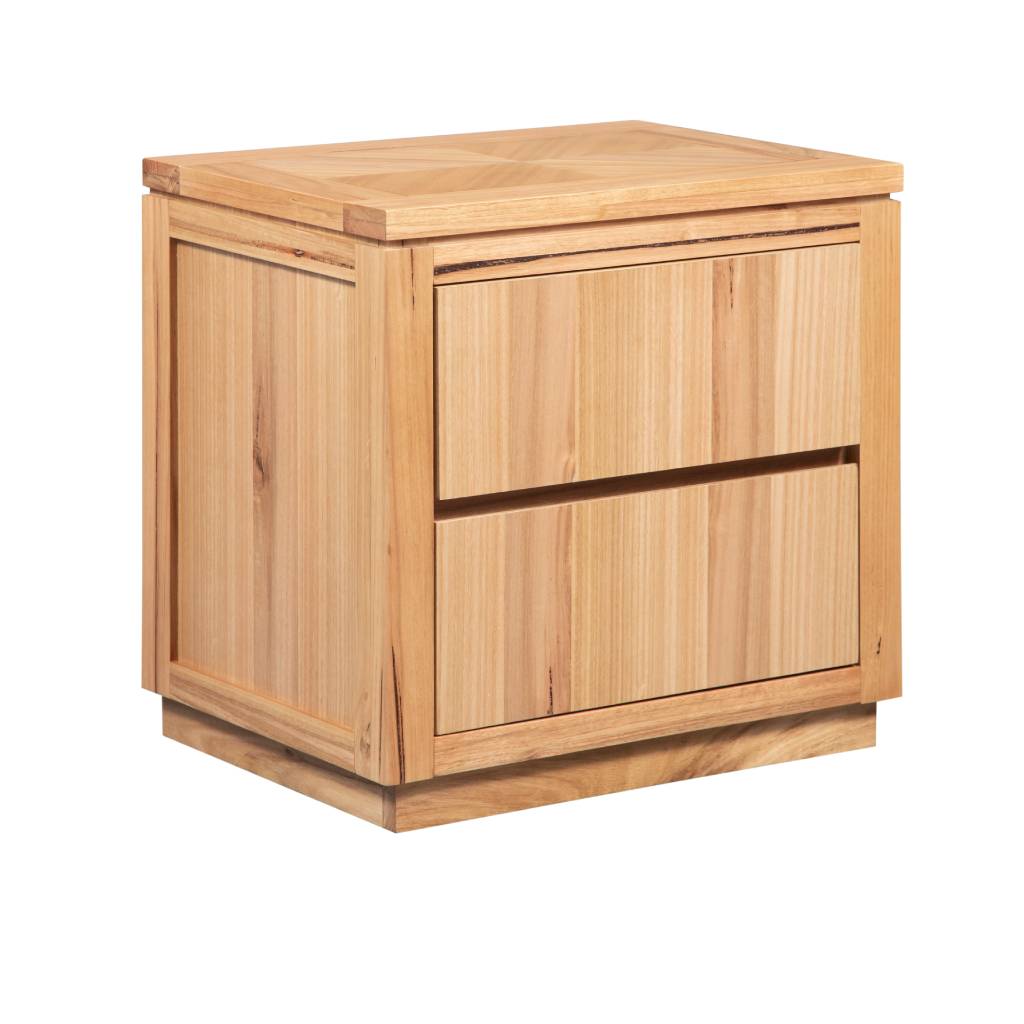 VI Highland Solid Timber 2 Drawer Bedside Table