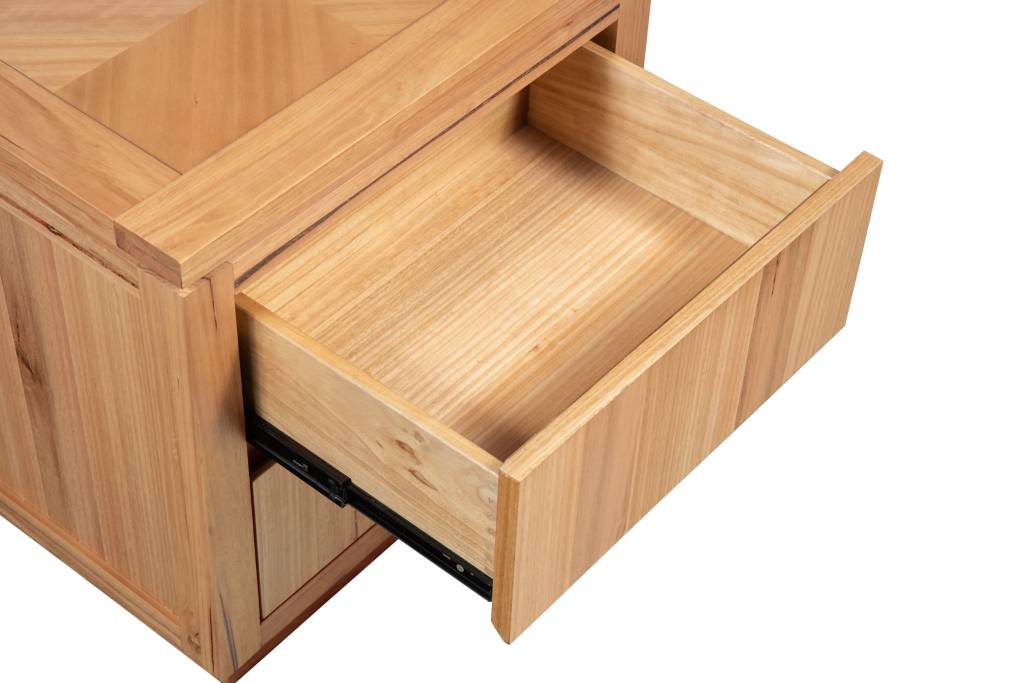 VI Highland Solid Timber 2 Drawer Bedside Table