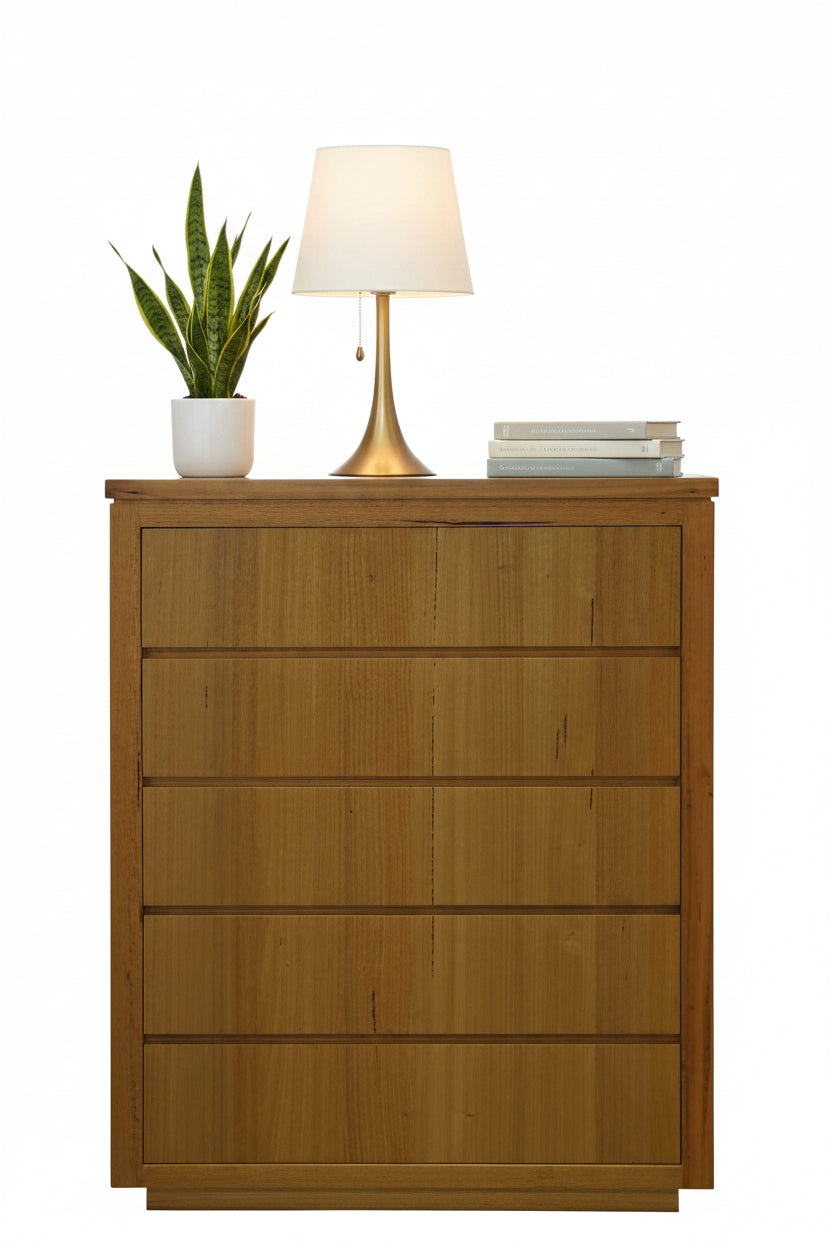 VI Highland Messmate Timber Framed 5 Drawer Tallboy
