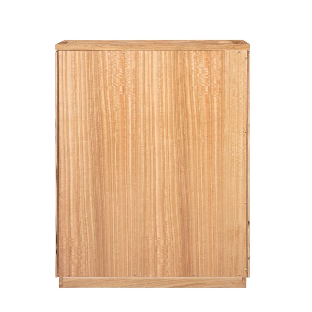 VI Highland Oak Timber Framed 5 Drawer Tallboy