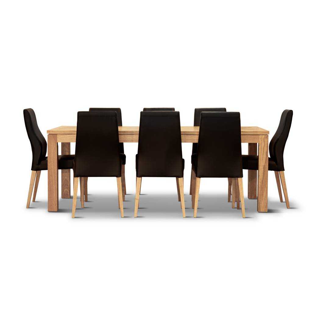 VI Highland Tasmanian Oak Dining Table & 8 Chairs Set