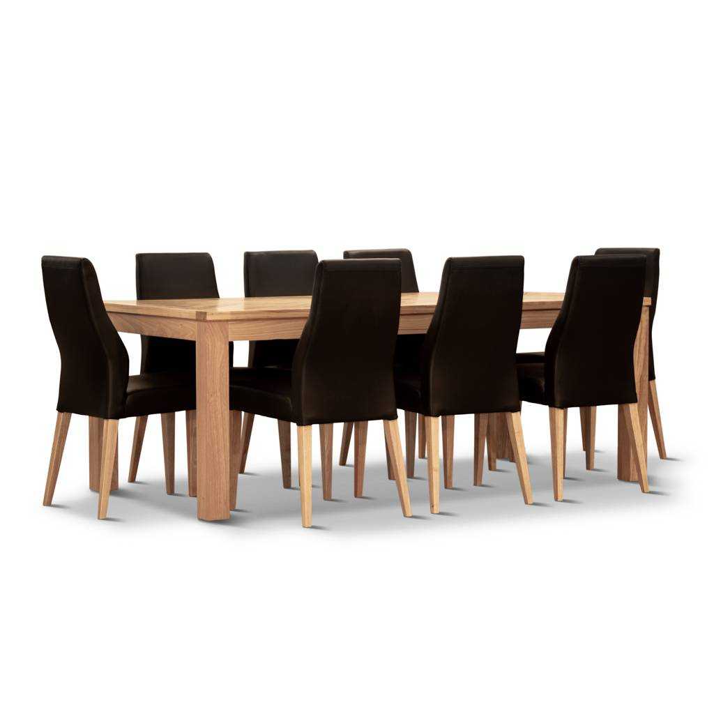 VI Highland Tasmanian Oak Dining Table & 8 Chairs Set