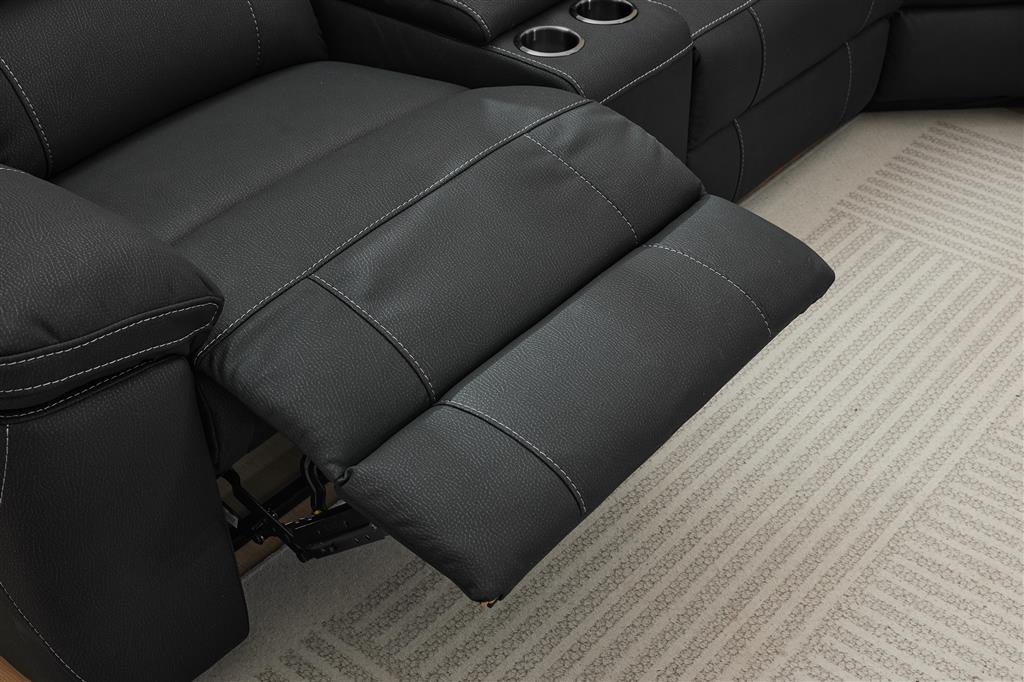VI Jersey Fabric Upholstered 5 Seater Corner Modular Recliner Lounge