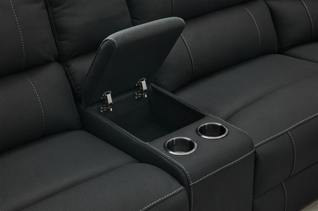 VI Jersey Fabric Upholstered 5 Seater Corner Modular Recliner Lounge