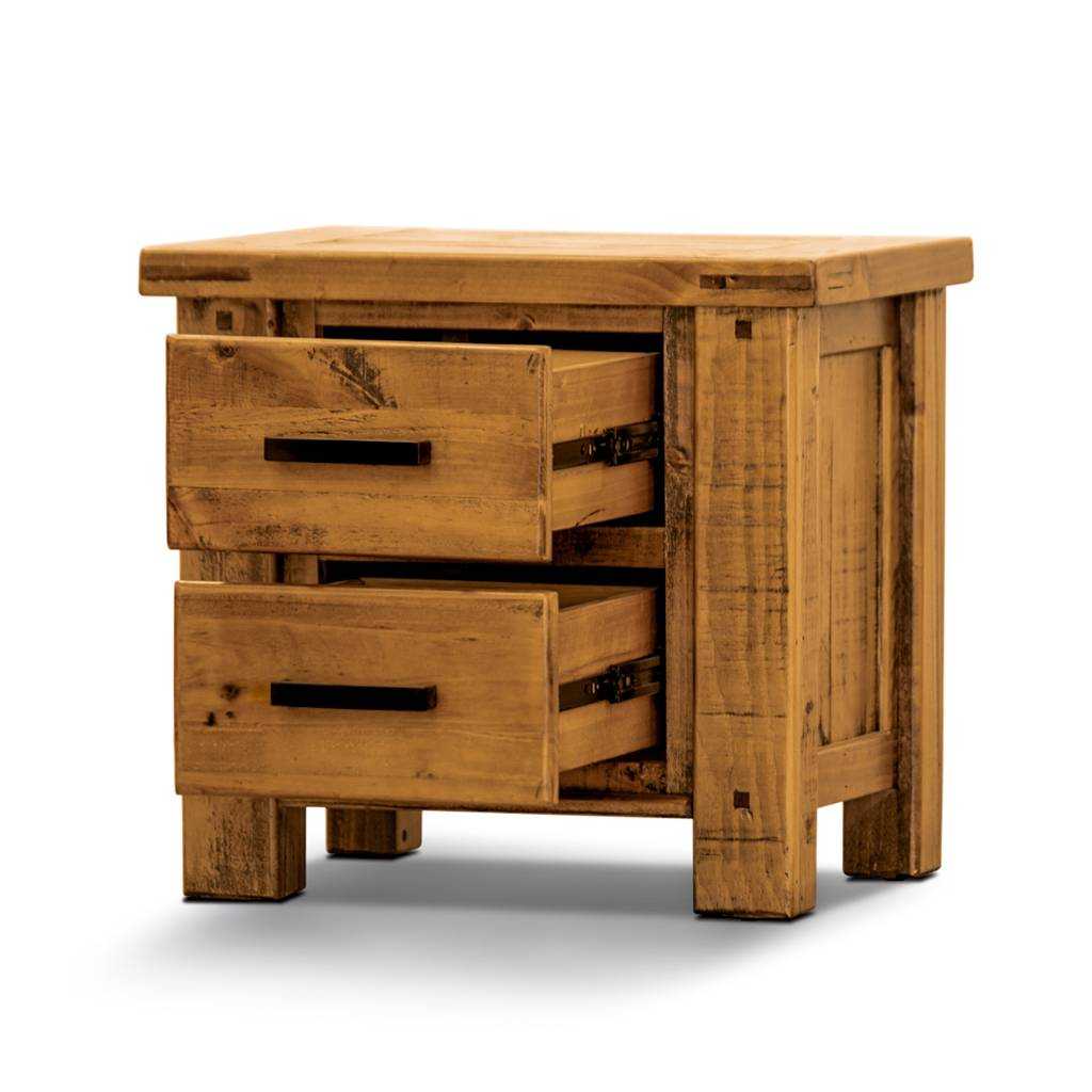 VI Outback Solid Timber Bedside with 2 Drawers