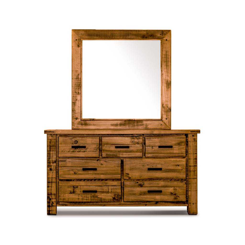 VI Outback Solid Timber Dresser 3 Over 4 Drawers with Mirror