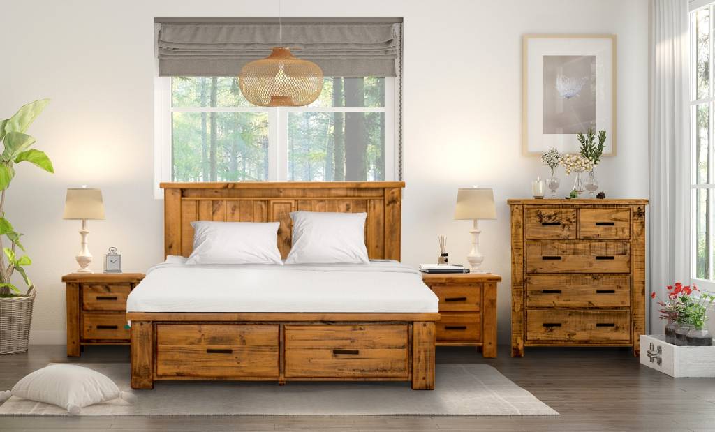 VI Outback Solid Timber 2 over 3 drawers Tallboy