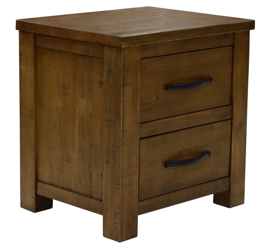 VI Augusta Solid Timber 2 Drawer Bedside Table