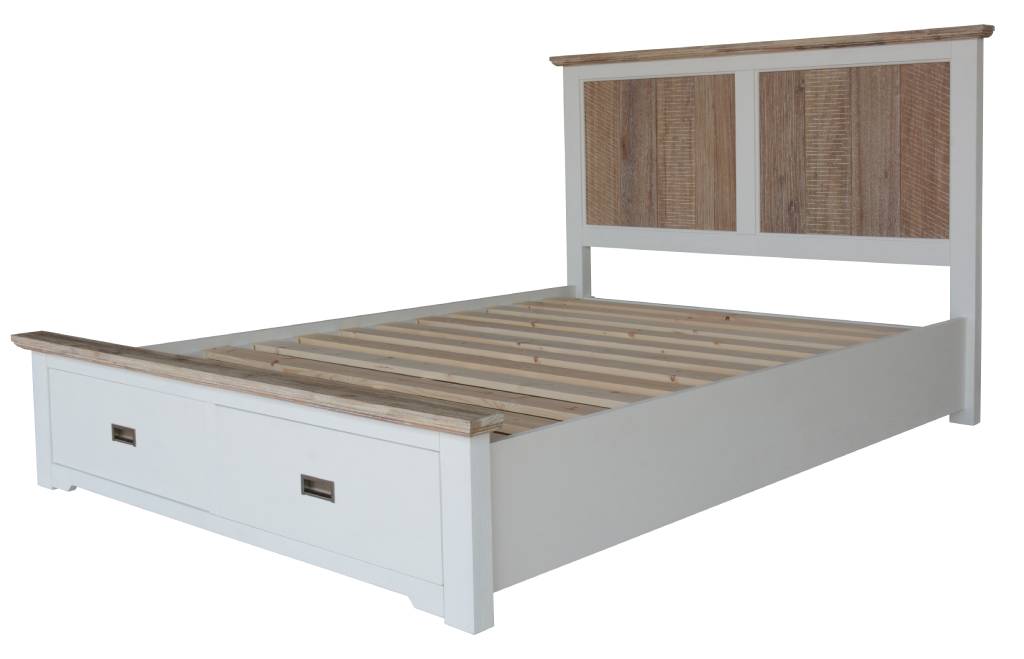 VI Folkestone Solid Timber Bed with  2 Footend Drawers
