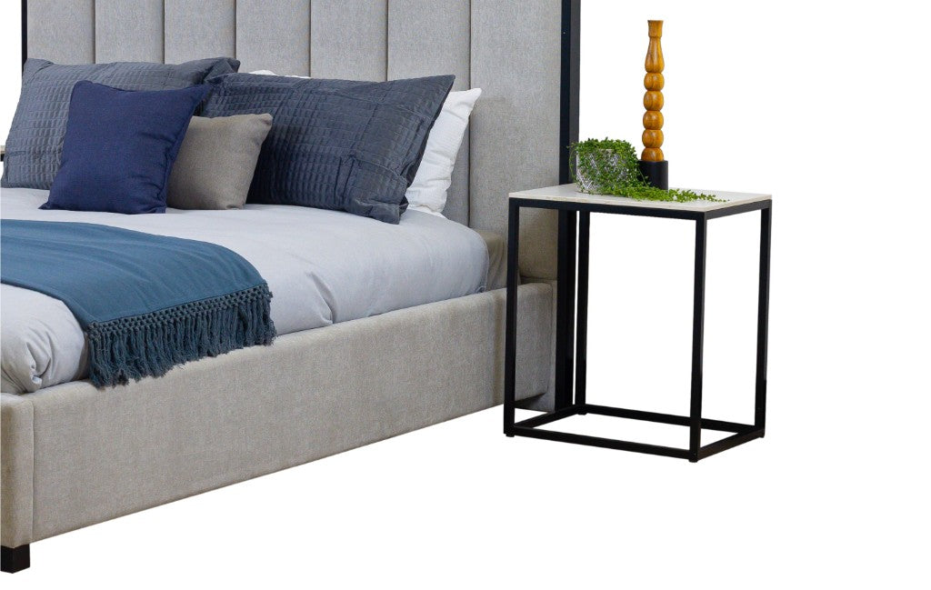 VI Klimt Metal Leg Ceramic Top Bedside Table