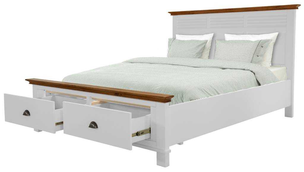 VI Lynbrook Storage Bed with 2 Bedend Drawers in 2 Tones Colour