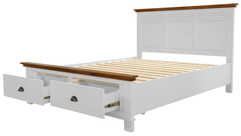 VI Lynbrook Storage Bed with 2 Bedend Drawers in 2 Tones Colour