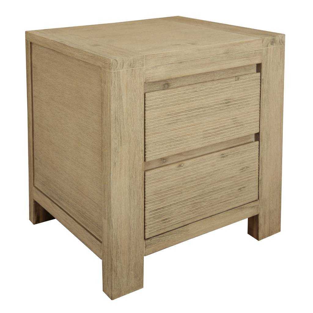 VI Messina Solid Timber Bedside with 2 Drawers