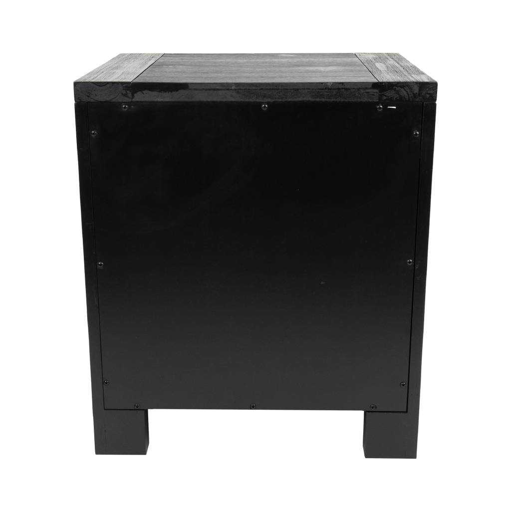 VI Messina Bedside with 2 Drawers - Black