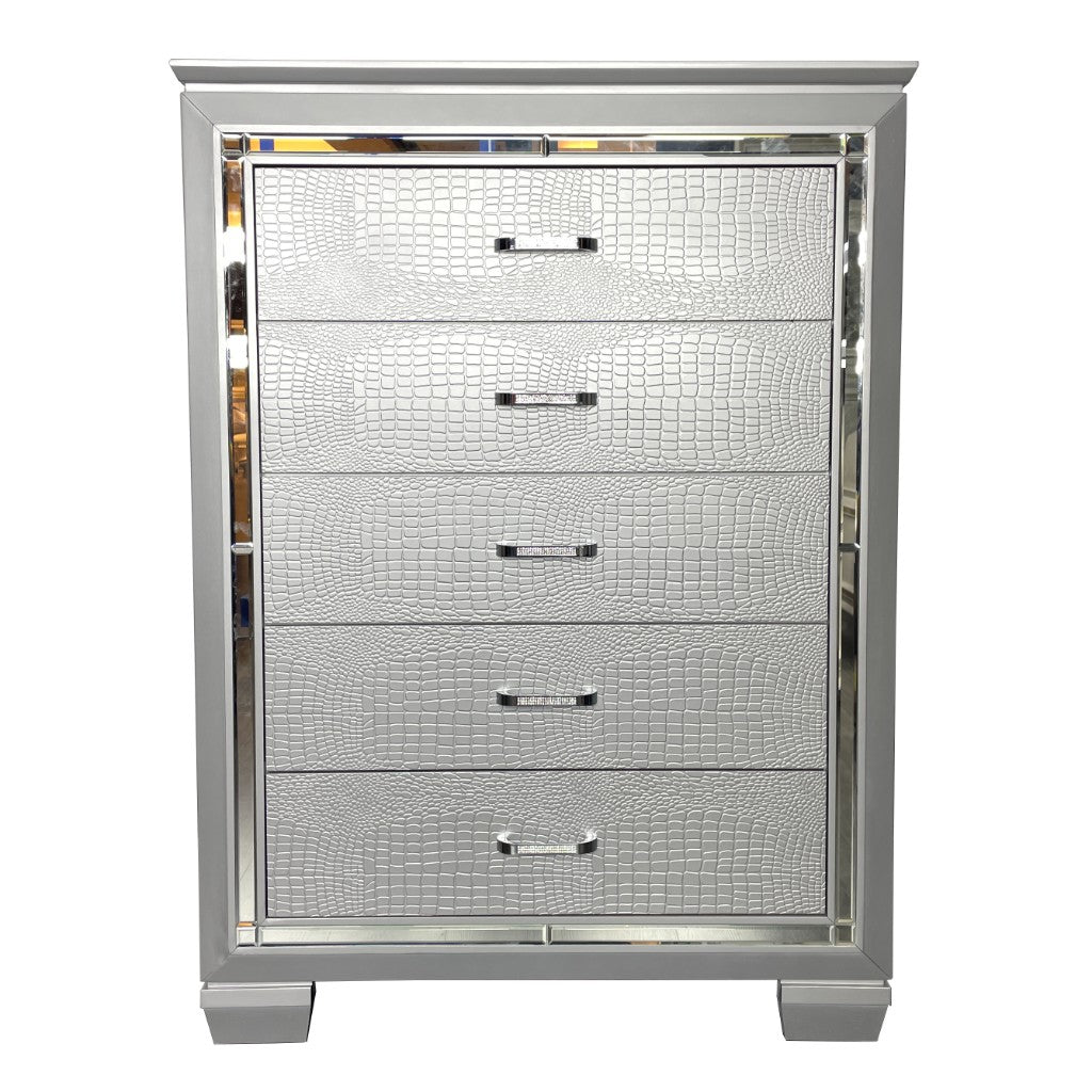 VI Veronica Timber Framed 5 Drawer Tallboy