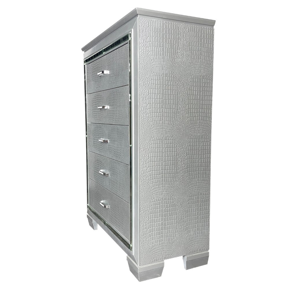 VI Veronica Timber Framed 5 Drawer Tallboy