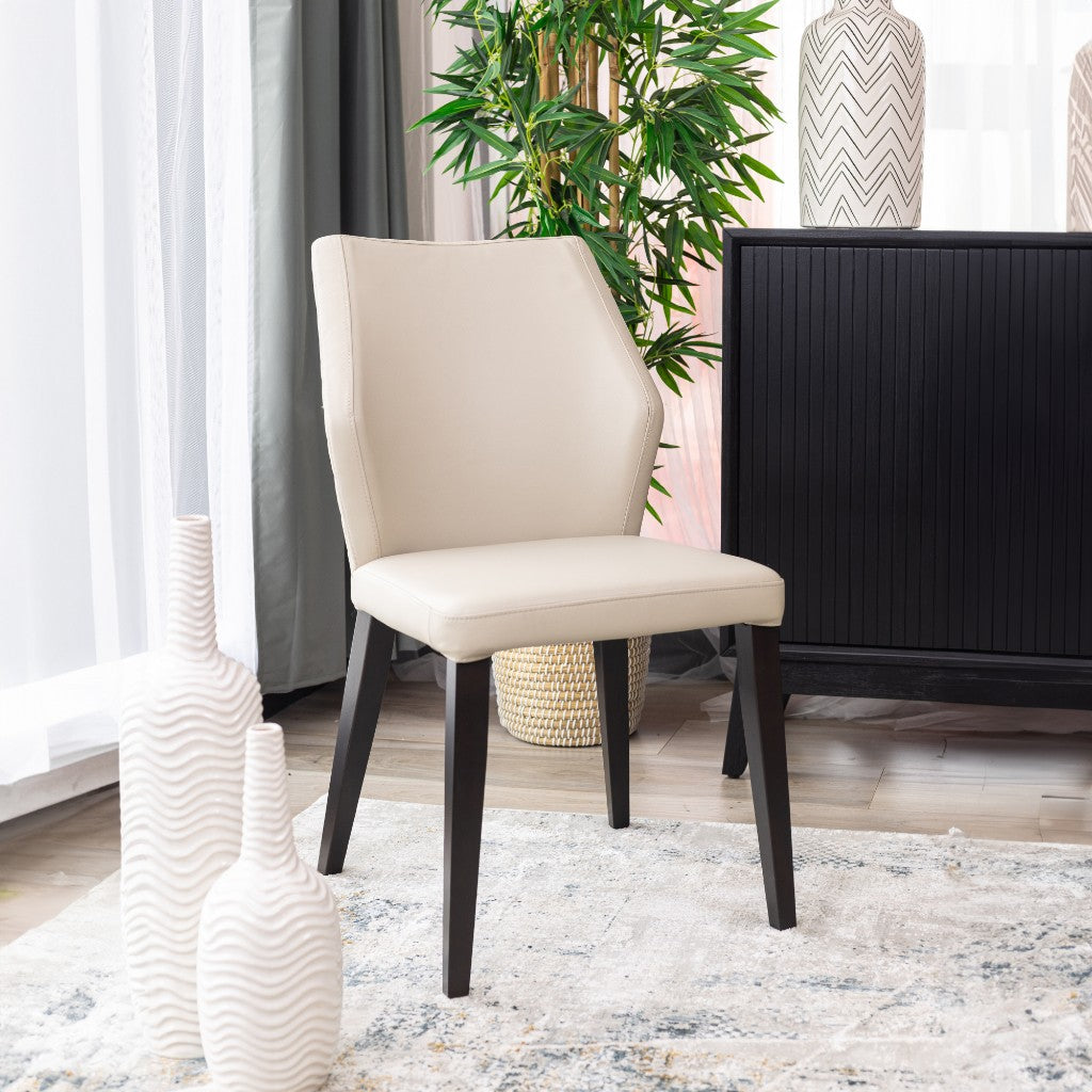 VI Aires Leather Upholstered Timber Leg Dining Chair