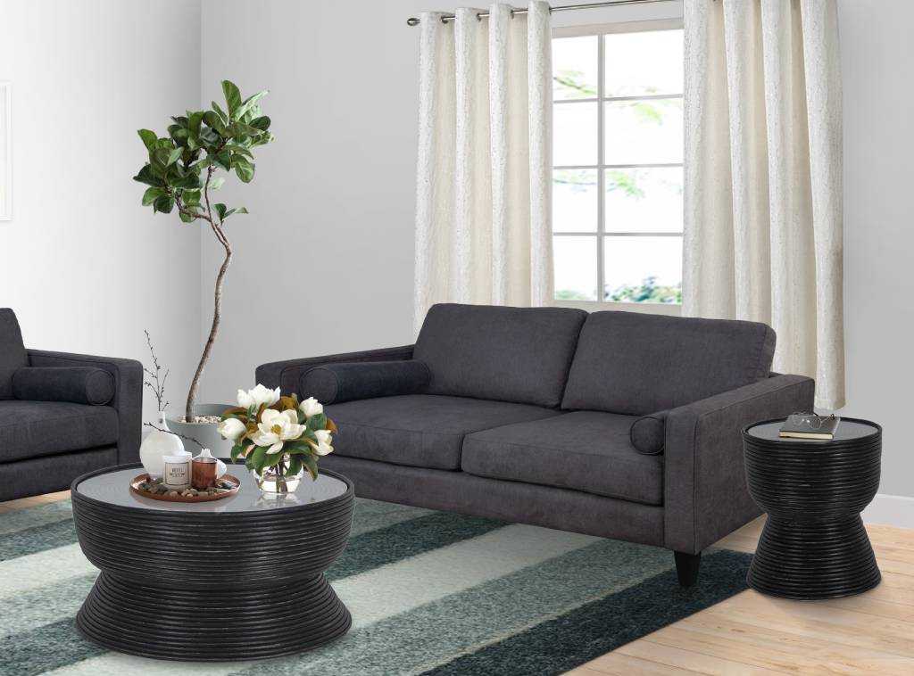 VI Allegra Round Coffee Table with Glass Top