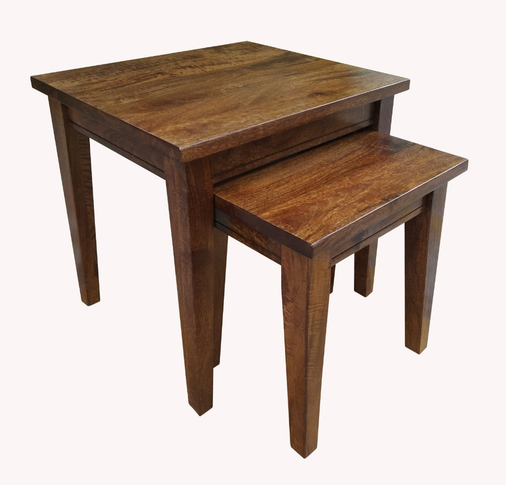 VI Antica Solid Timber Nest of 2 Side Tables