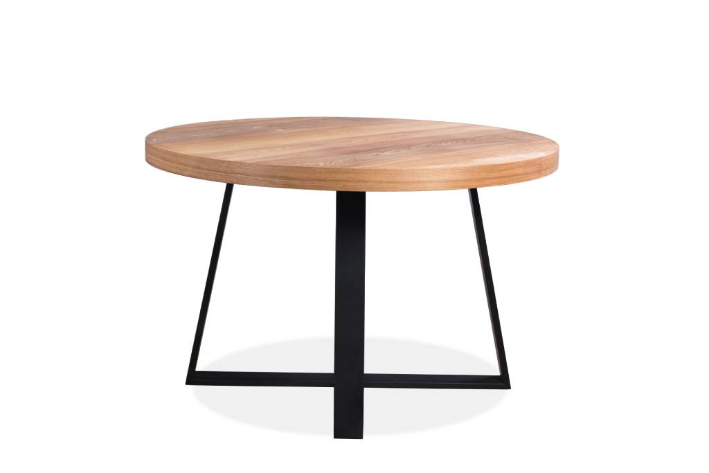 VI Boston MDF Top Metal Leg Round Dining Table