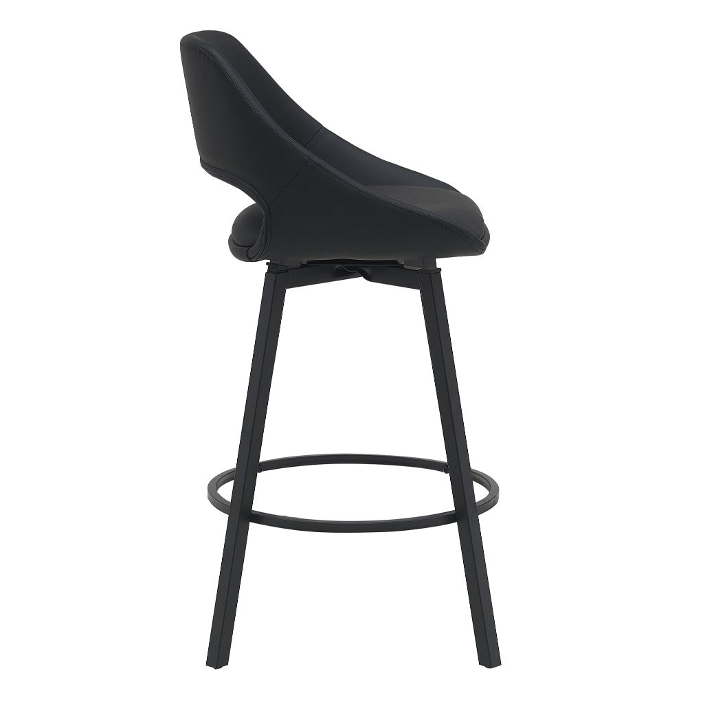 VI District PU Leather Upholstered Metal Base Bar Stool