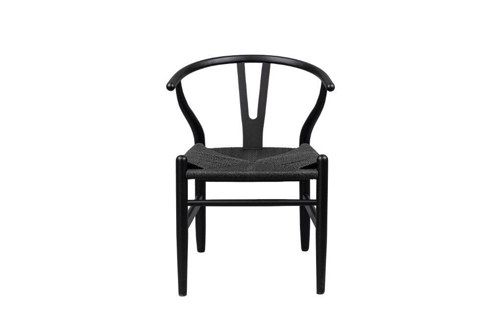 VI Ella Wishbone Fabric Seat Solid Timber Dining Chair