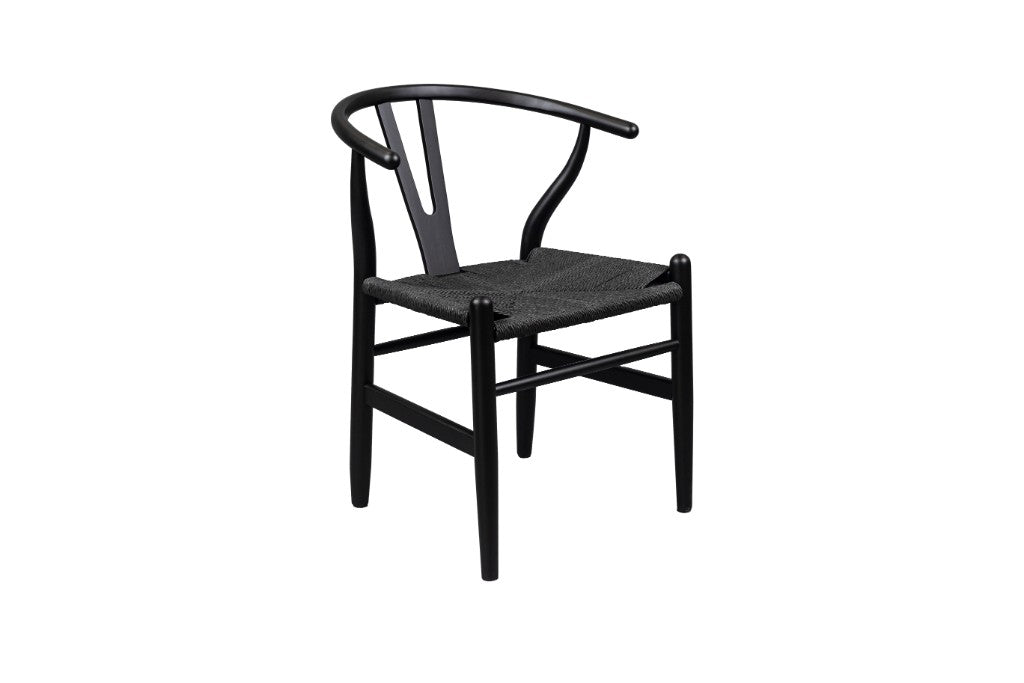 VI Ella Wishbone Fabric Seat Solid Timber Dining Chair