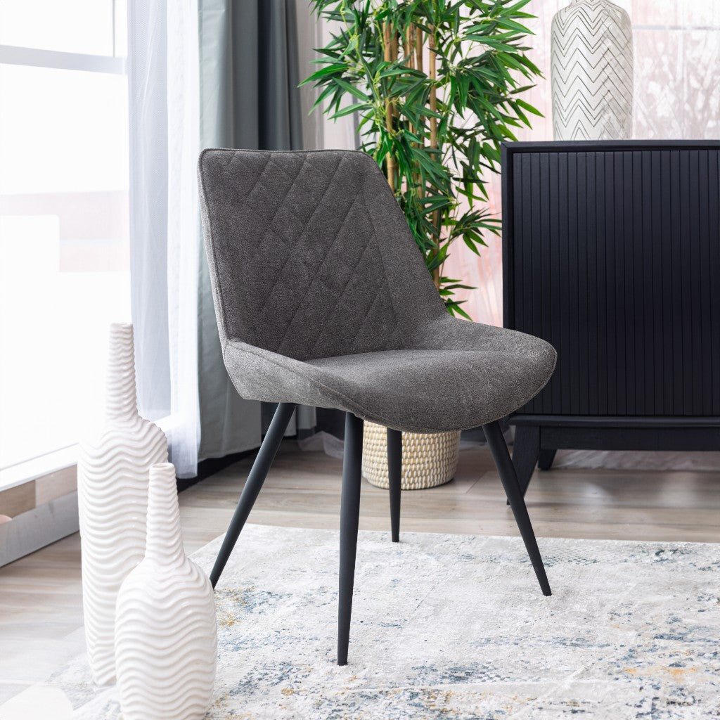 VI Gatsby Fabric Upholstered Metal Leg Dining Chair