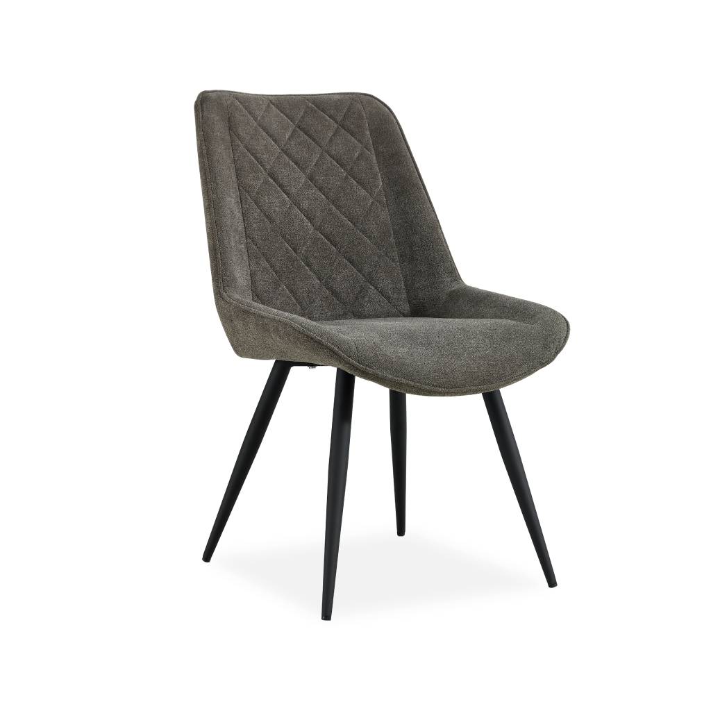 VI Gatsby Fabric Upholstered Metal Leg Dining Chair