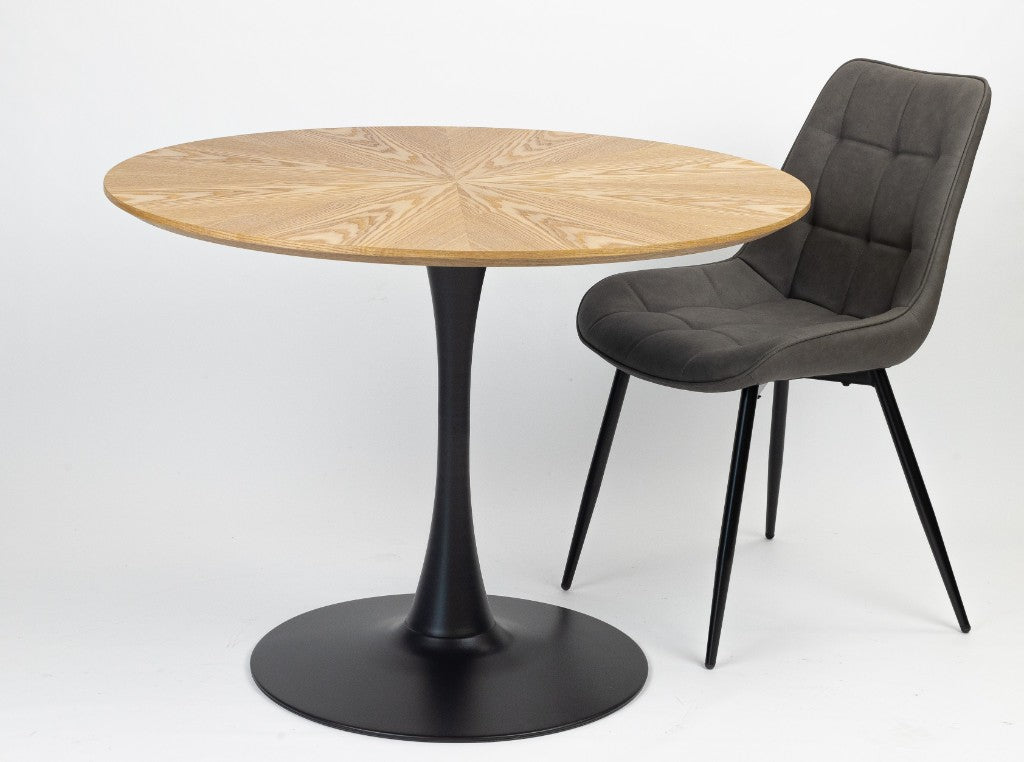 VI Giselle PU Leather Upholstered Metal Leg Dining Chair