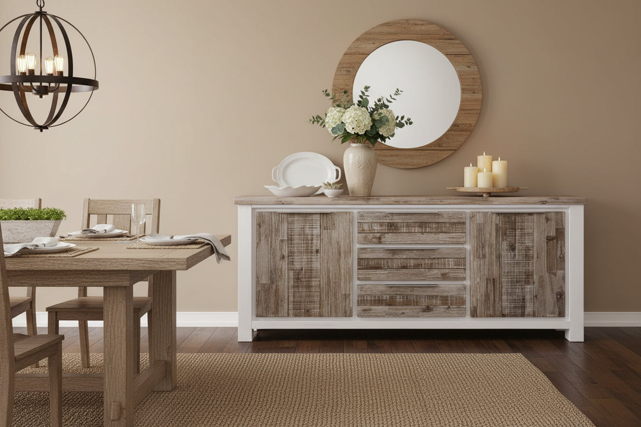 VI Homestead Solid Timber 2 Door 3 Drawer Buffet