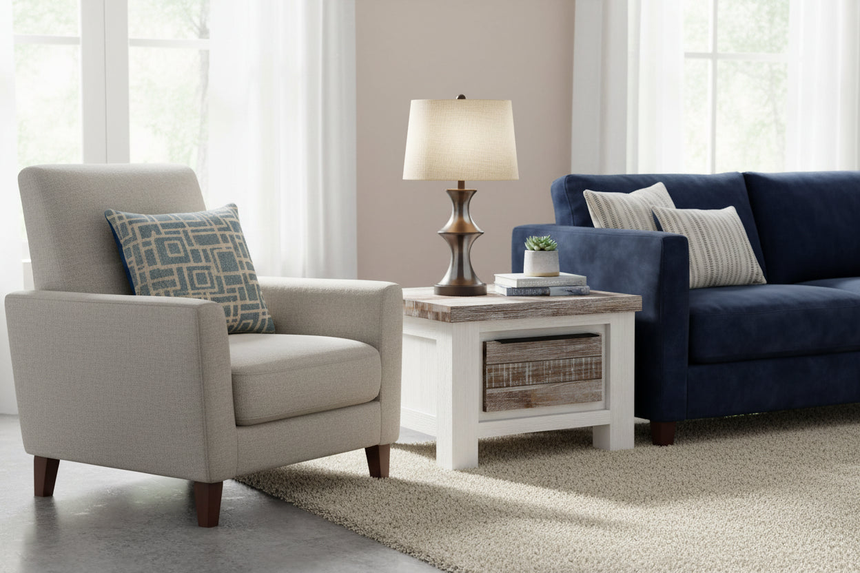 VI Homestead Solid Timber Lamp Table with a Drawer