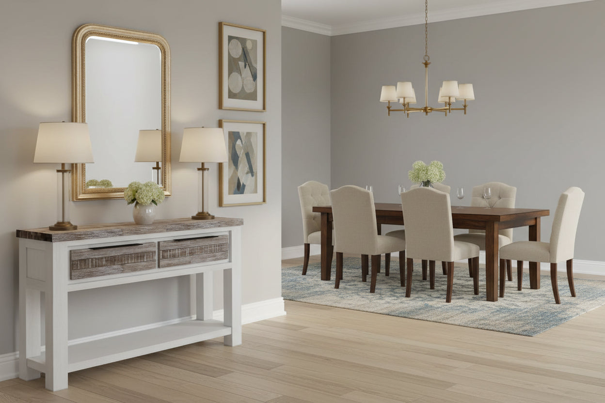 VI Homestead Solid Timber Console Table with 2 Drawers