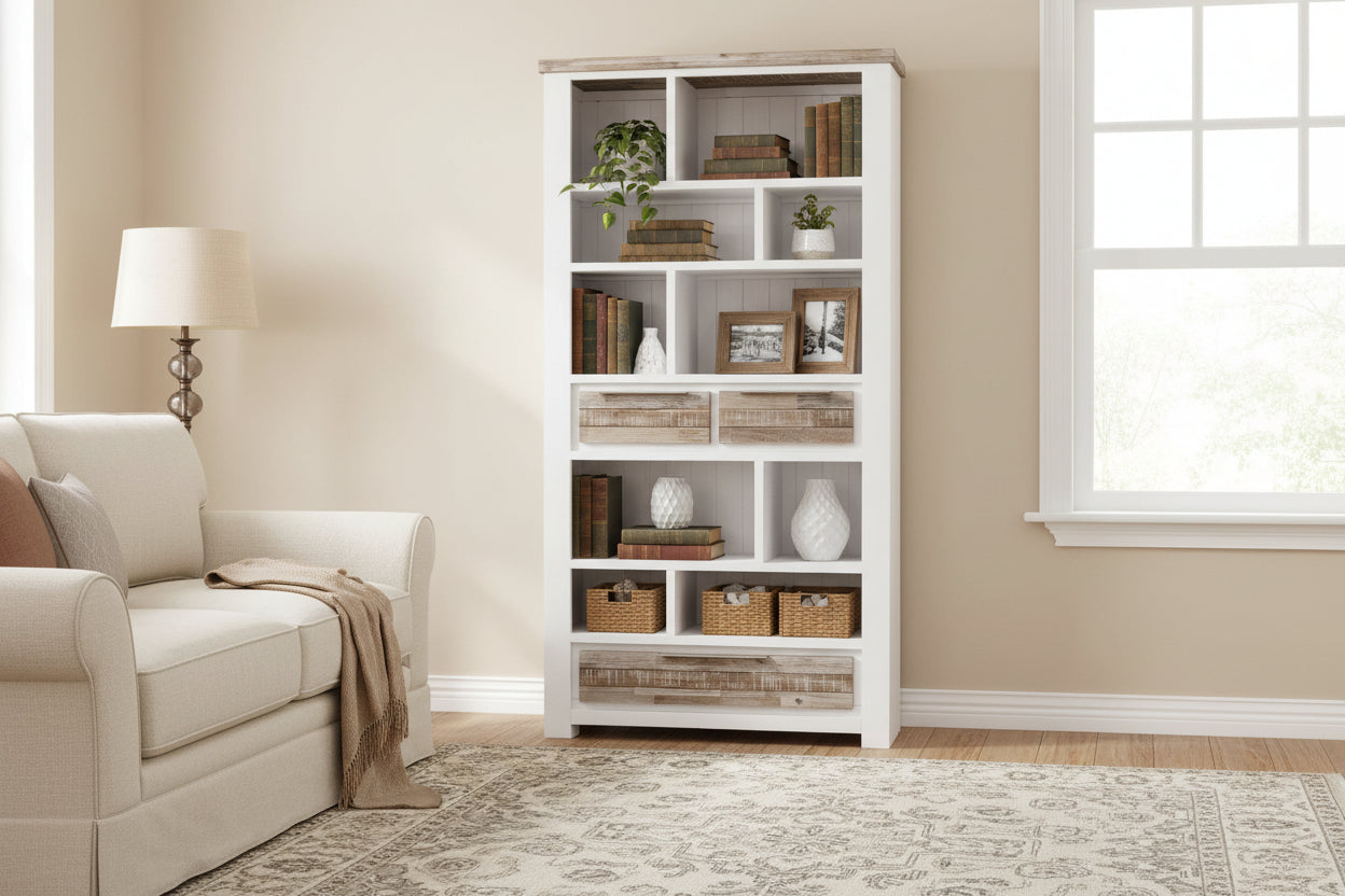 VI Homestead Solid Timber 3 Drawer Bookcase