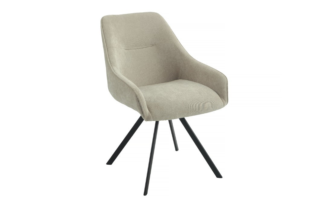 VI Hugo Fabric Upholstered Metal Leg Dining Chair