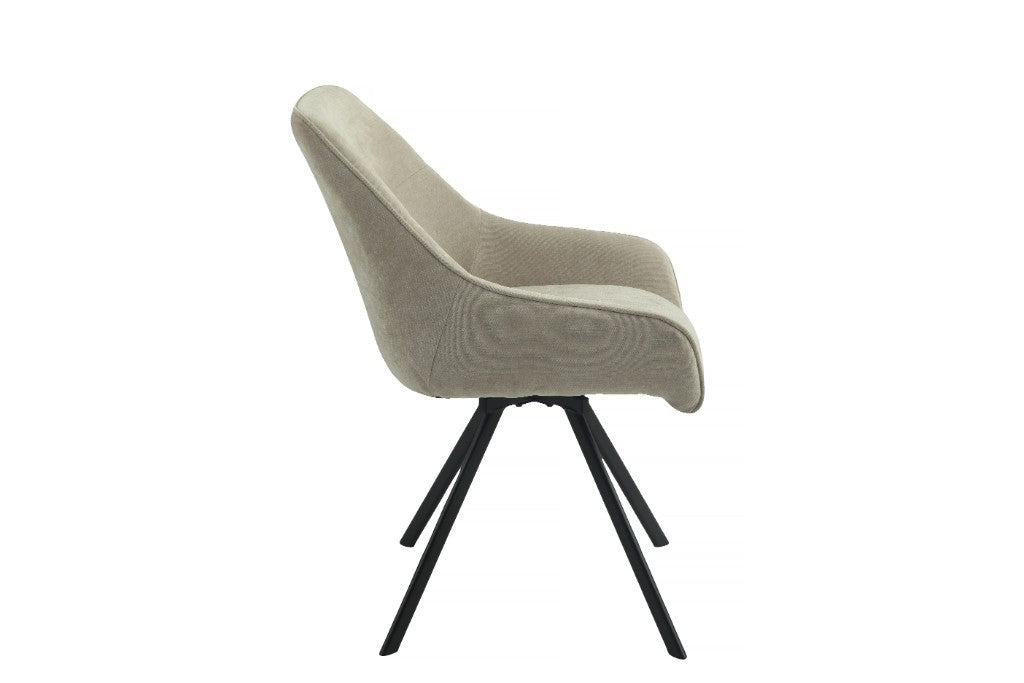 VI Hugo Fabric Upholstered Metal Leg Dining Chair