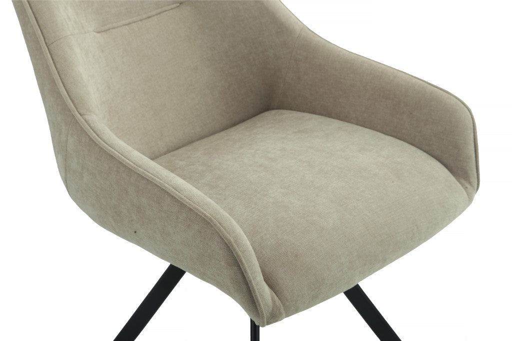 VI Hugo Fabric Upholstered Metal Leg Dining Chair