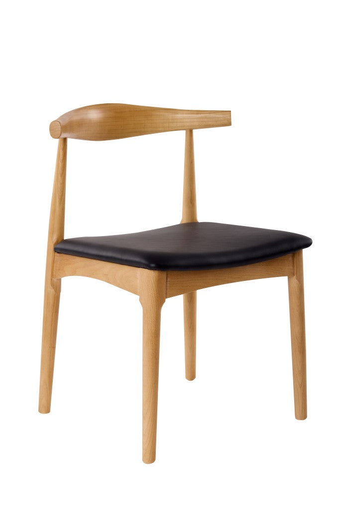 VI Leif Elbow PU Leather Seat Timber Leg Dining Chair