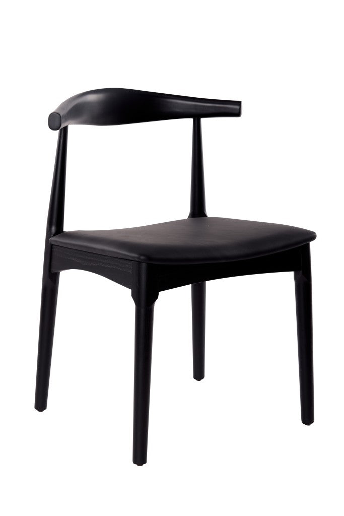 VI Leif Elbow PU Leather Seat Timber Leg Dining Chair