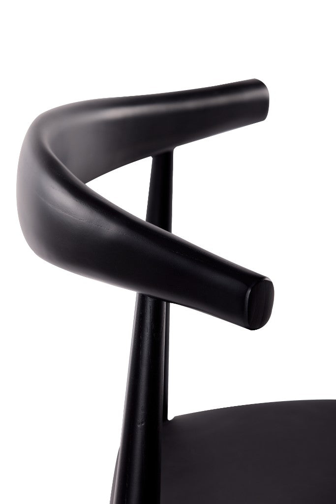 VI Leif Elbow PU Leather Seat Timber Leg Dining Chair