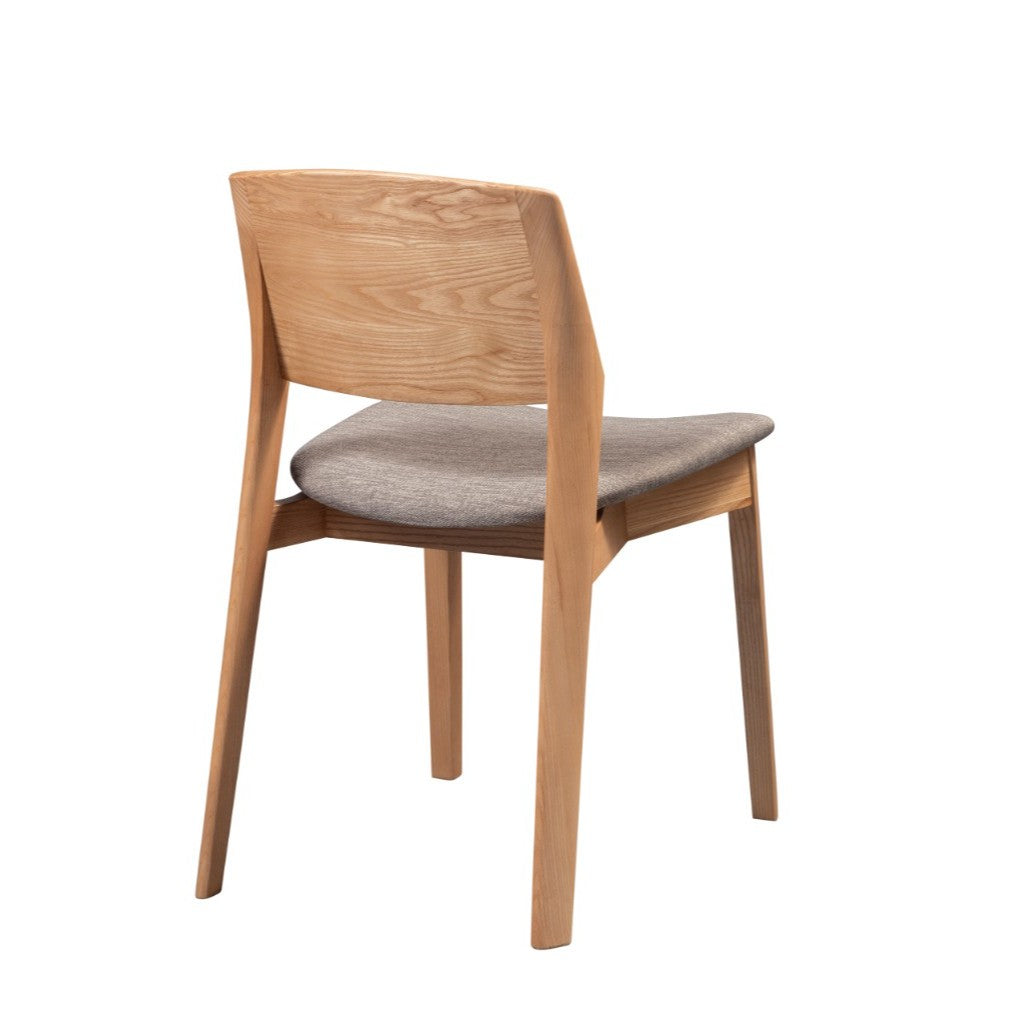VI Lipwood Fabric Seat Solid Timber Dining Chair