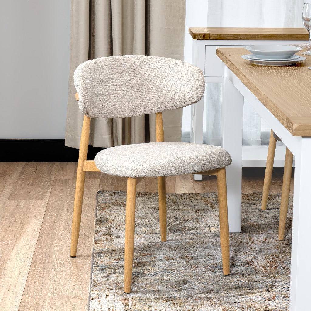 VI  Libra Fabric Upholstered Metal Leg Dining Chair