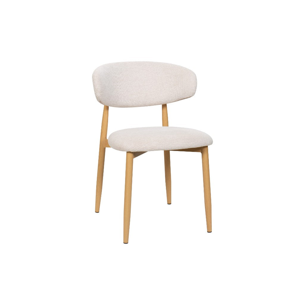 VI  Libra Fabric Upholstered Metal Leg Dining Chair