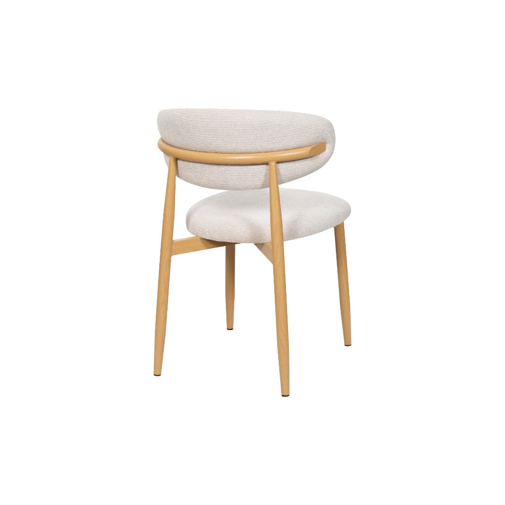 VI  Libra Fabric Upholstered Metal Leg Dining Chair