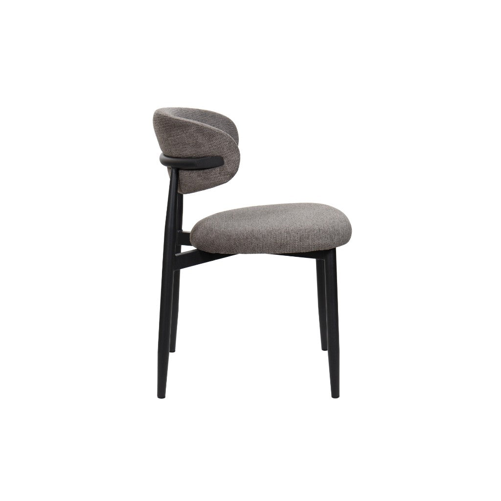 VI  Libra Fabric Upholstered Metal Leg Dining Chair