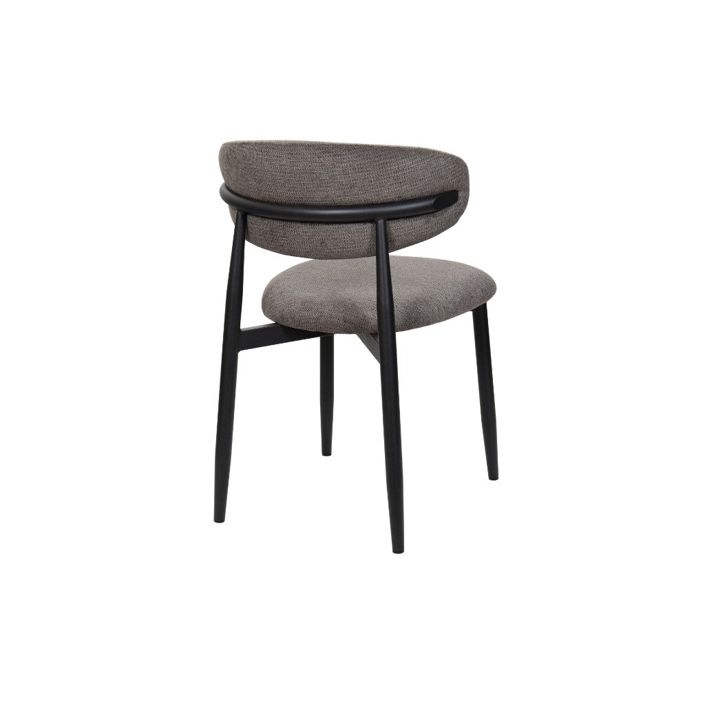 VI  Libra Fabric Upholstered Metal Leg Dining Chair