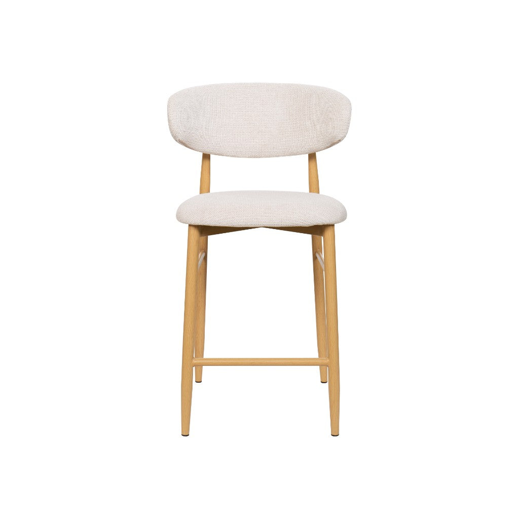 VI Louis Fabric Upholstered Metal Leg Bar Stool