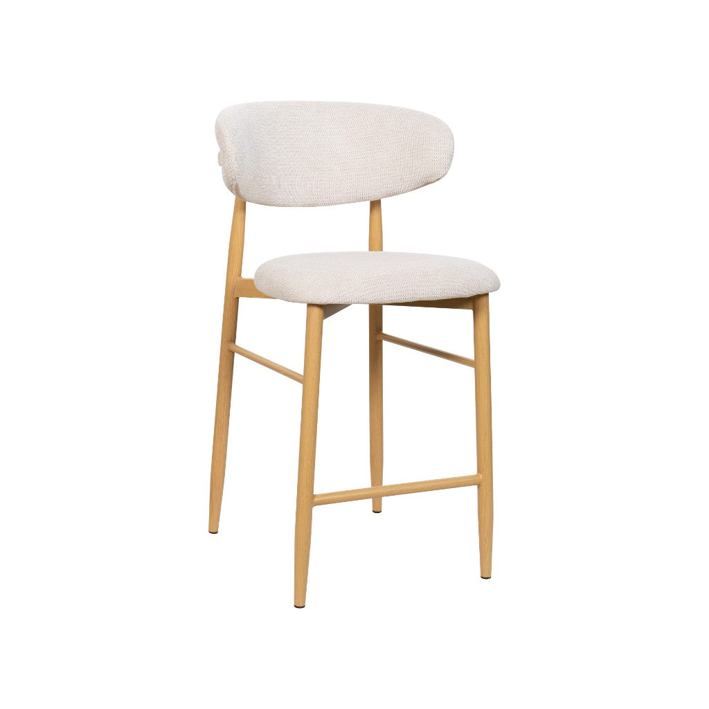 VI Louis Fabric Upholstered Metal Leg Bar Stool