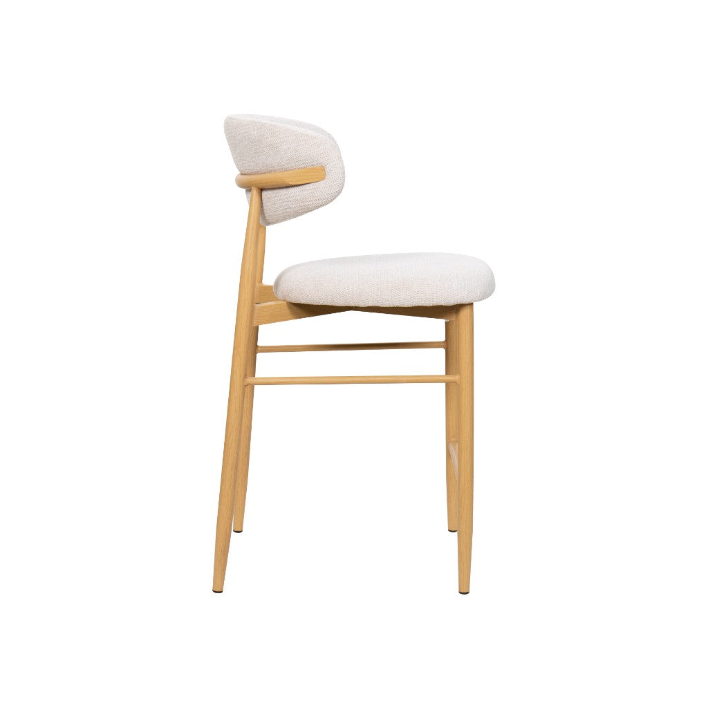 VI Louis Fabric Upholstered Metal Leg Bar Stool